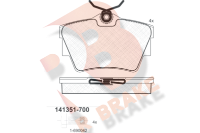 RB1351700 R BRAKE Комплект тормозных колодок, дисковый тормоз