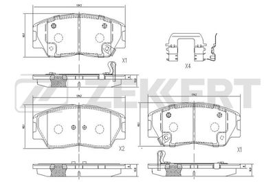 BS1261 ZEKKERT Комплект тормозных колодок, дисковый тормоз