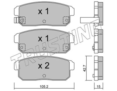 7490 TRUSTING Комплект тормозных колодок, дисковый тормоз