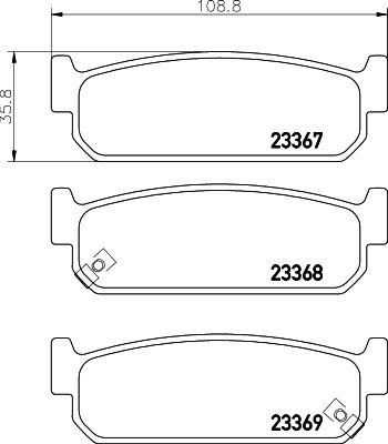 8DB355036621 HELLA Комплект тормозных колодок, дисковый тормоз