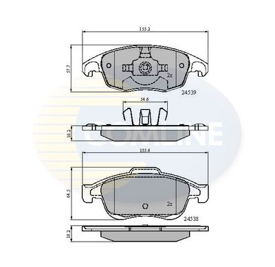 CBP01719 COMLINE Комплект тормозных колодок, дисковый тормоз