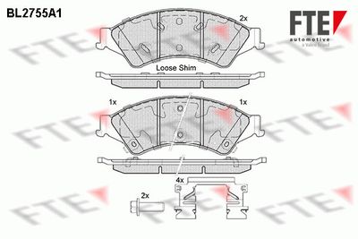 9010963 FTE Комплект тормозных колодок, дисковый тормоз