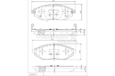 J00905 ASHUKI by Palidium Комплект тормозных колодок, дисковый тормоз