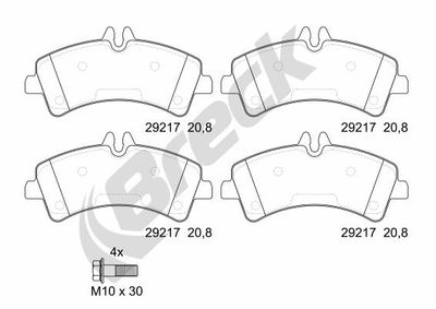 292170070300 BRECK Комплект тормозных колодок, дисковый тормоз