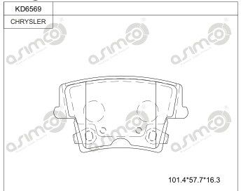 KD6569 ASIMCO Комплект тормозных колодок, дисковый тормоз