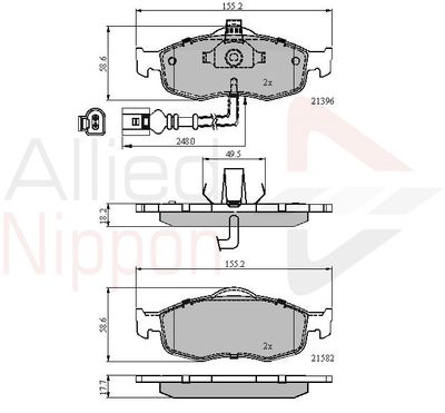 ADB1514 COMLINE Комплект тормозных колодок, дисковый тормоз