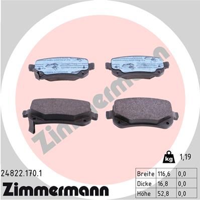 248221701 ZIMMERMANN Комплект тормозных колодок, дисковый тормоз