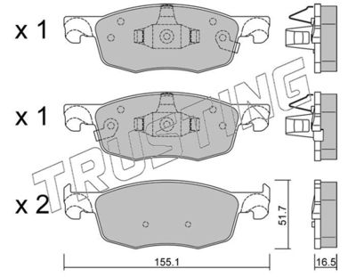 12820 TRUSTING Комплект тормозных колодок, дисковый тормоз