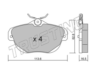 8730 TRUSTING Комплект тормозных колодок, дисковый тормоз