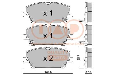 70406028P IAP QUALITY PARTS Комплект тормозных колодок, дисковый тормоз