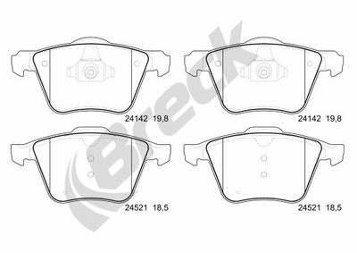 241420055100 BRECK Комплект тормозных колодок, дисковый тормоз