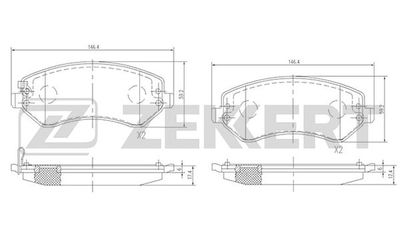 BS1345 ZEKKERT Комплект тормозных колодок, дисковый тормоз