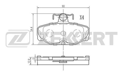 BS2987 ZEKKERT Комплект тормозных колодок, дисковый тормоз