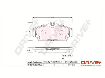 DP1010100055 Dr!ve+ Комплект тормозных колодок, дисковый тормоз