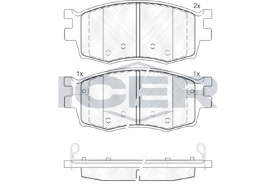 181711 ICER Комплект тормозных колодок, дисковый тормоз