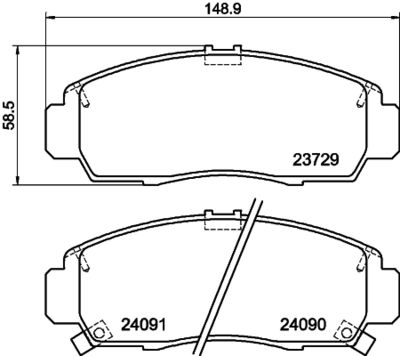 8DB355027891 HELLA Комплект тормозных колодок, дисковый тормоз