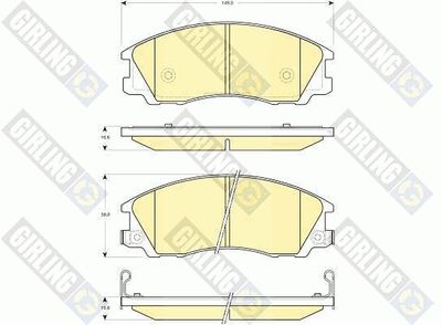 6132999 GIRLING Комплект тормозных колодок, дисковый тормоз