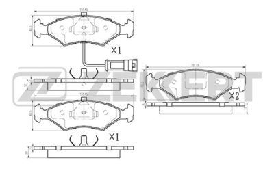 BS1010 ZEKKERT Комплект тормозных колодок, дисковый тормоз