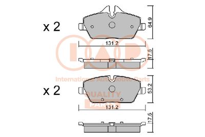 70451000P IAP QUALITY PARTS Комплект тормозных колодок, дисковый тормоз