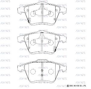 SN944P ADVICS Комплект тормозных колодок, дисковый тормоз