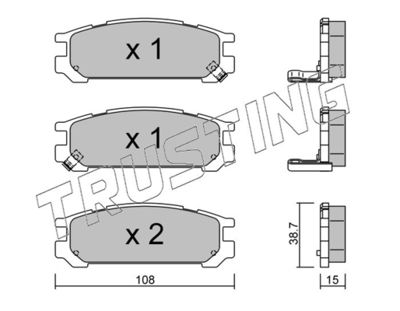 2130 TRUSTING Комплект тормозных колодок, дисковый тормоз