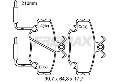 FBP2167 FREMAX Комплект тормозных колодок, дисковый тормоз