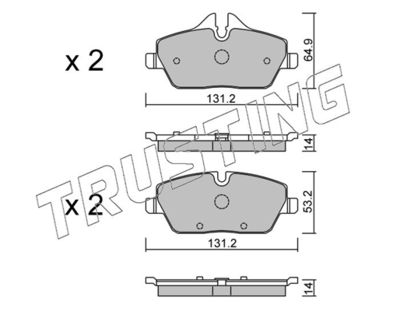 6802 TRUSTING Комплект тормозных колодок, дисковый тормоз
