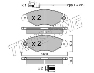 2622 TRUSTING Комплект тормозных колодок, дисковый тормоз
