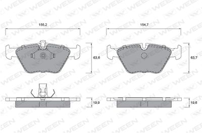1511140 WEEN Комплект тормозных колодок, дисковый тормоз
