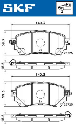 VKBP80394A SKF Комплект тормозных колодок, дисковый тормоз