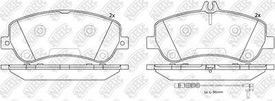 PN0459W NiBK Комплект тормозных колодок, дисковый тормоз