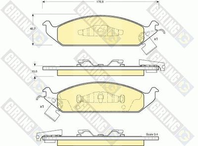 6140165 GIRLING Комплект тормозных колодок, дисковый тормоз