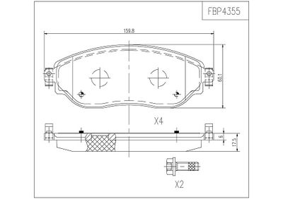 FBP4355 FI.BA Комплект тормозных колодок, дисковый тормоз