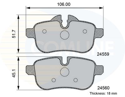 CBP06106 COMLINE Комплект тормозных колодок, дисковый тормоз