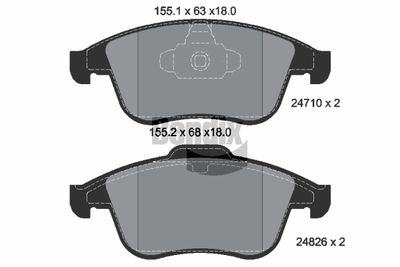 BPD1066 BENDIX Braking Комплект тормозных колодок, дисковый тормоз