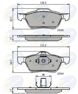 CBP0739 COMLINE Комплект тормозных колодок, дисковый тормоз