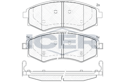 181716 ICER Комплект тормозных колодок, дисковый тормоз