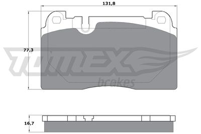 TX1706 TOMEX Brakes Комплект тормозных колодок, дисковый тормоз