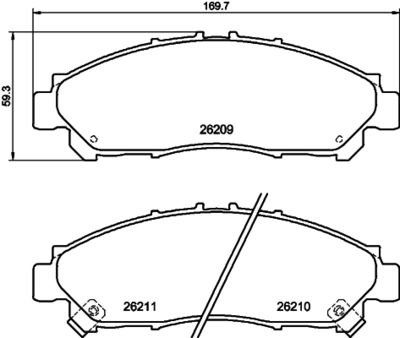 8DB355040431 HELLA Комплект тормозных колодок, дисковый тормоз