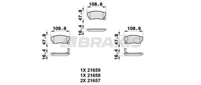 AB0331 BRAXIS Комплект тормозных колодок, дисковый тормоз