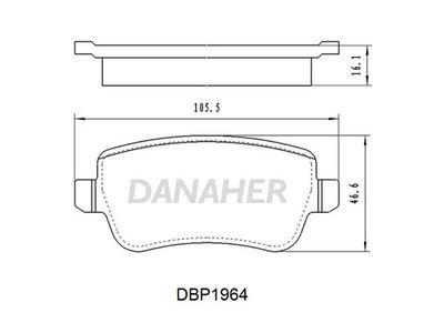 DBP1964 DANAHER Комплект тормозных колодок, дисковый тормоз