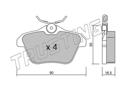 1150 TRUSTING Комплект тормозных колодок, дисковый тормоз