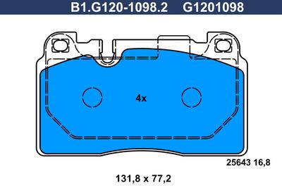 B1G12010982 GALFER Комплект тормозных колодок, дисковый тормоз