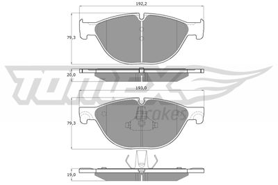 TX1666 TOMEX Brakes Комплект тормозных колодок, дисковый тормоз