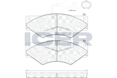 141328 ICER Комплект тормозных колодок, дисковый тормоз