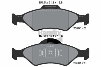 BPD1481 BENDIX Braking Комплект тормозных колодок, дисковый тормоз