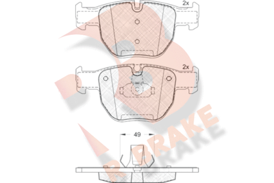 RB1574 R BRAKE Комплект тормозных колодок, дисковый тормоз