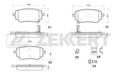 BS1172 ZEKKERT Комплект тормозных колодок, дисковый тормоз