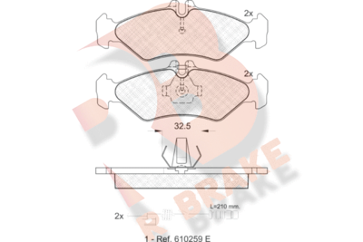 RB1102 R BRAKE Комплект тормозных колодок, дисковый тормоз