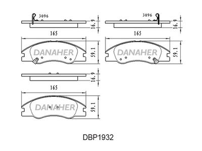 DBP1932 DANAHER Комплект тормозных колодок, дисковый тормоз